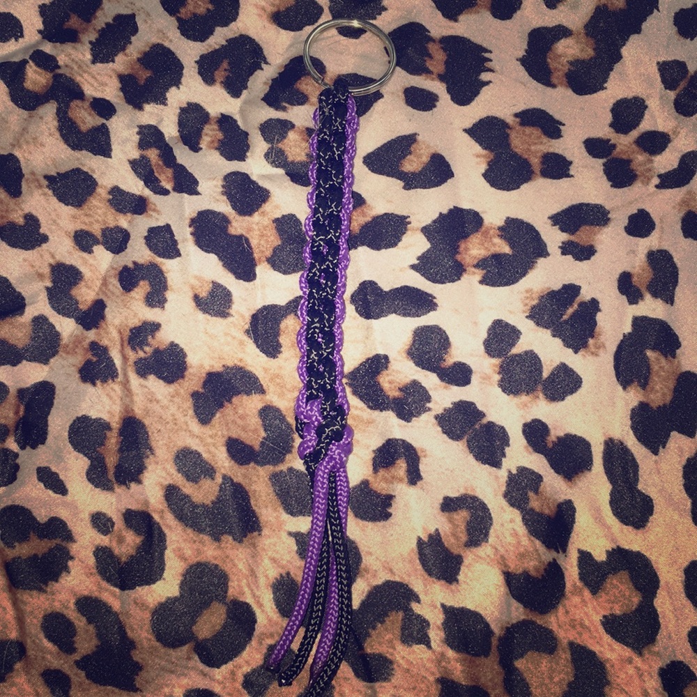 Purple and Black Homemade Paracord KeyChain
